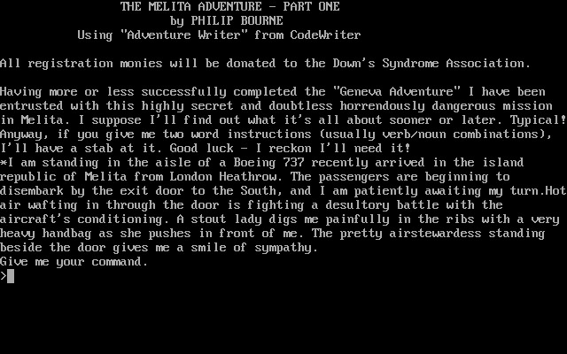Title screen of Melita Adventure I & II