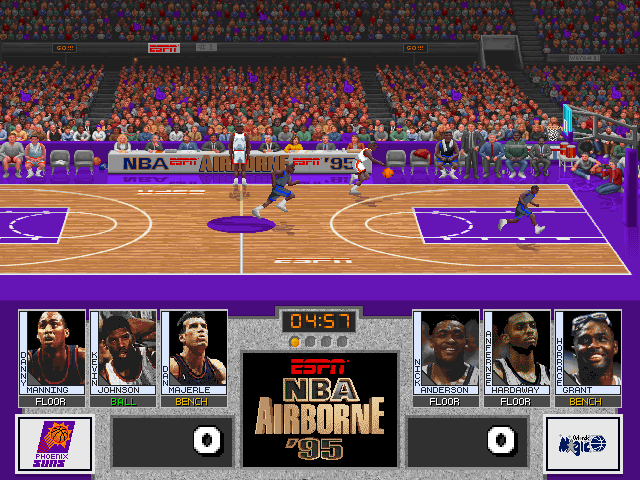 Gameplay of ESPN NBA Airborne 95
