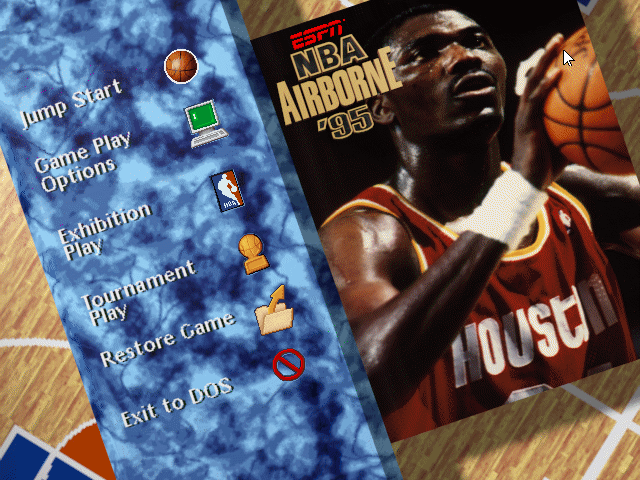 Title screen of ESPN NBA Airborne 95