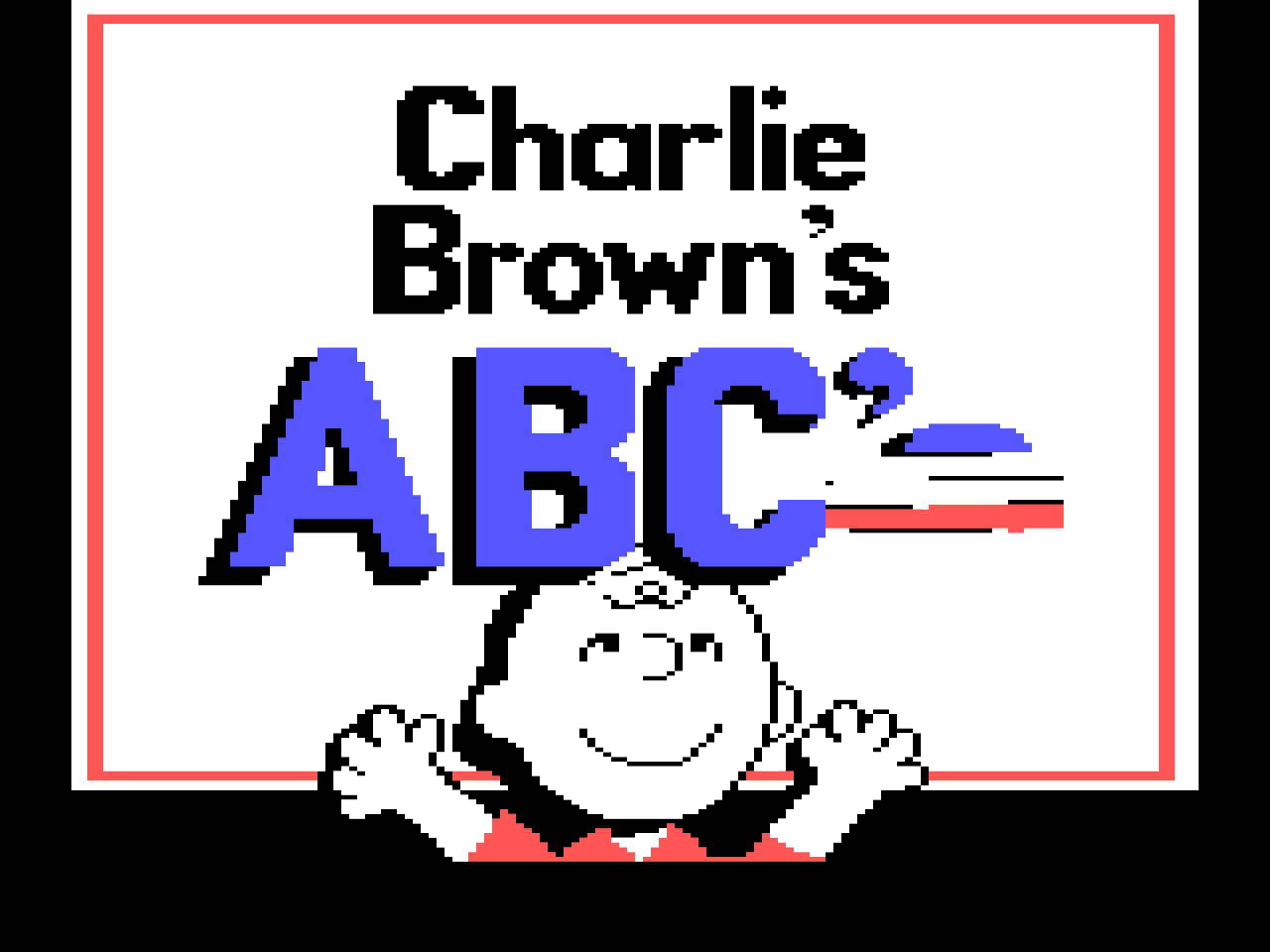 Title screen of Charlie Brown's ABCs