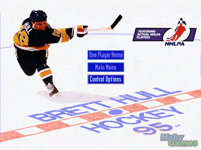 Title screen of Brett Hull Hockey 95