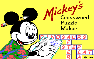Title screen of Mickey's Crossword Puzzle Maker