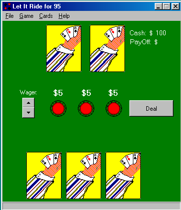 Gameplay of Let It Ride for 95