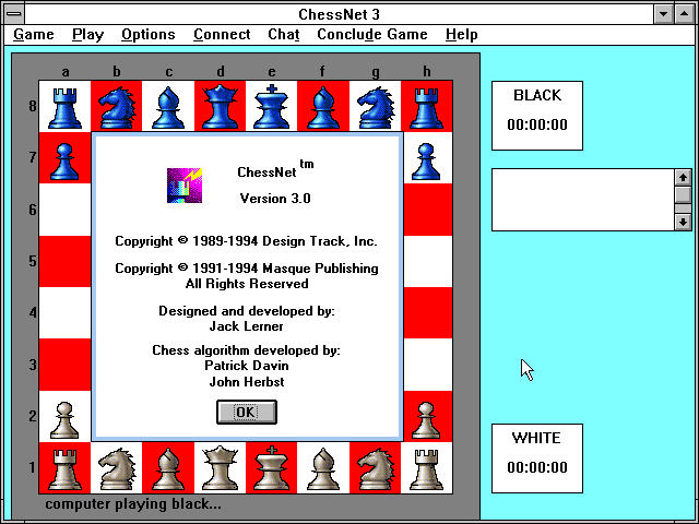 Title screen of Masque ChessNet 3