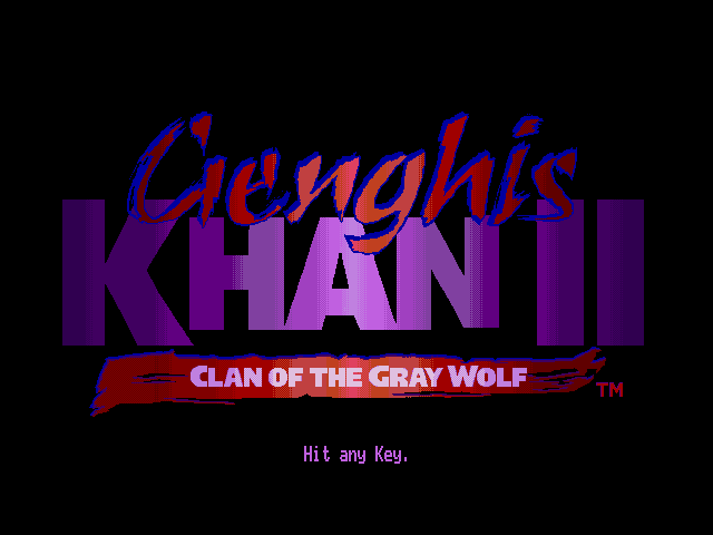 Title screen of Genghis Khan II: Clan of the Gray Wolf