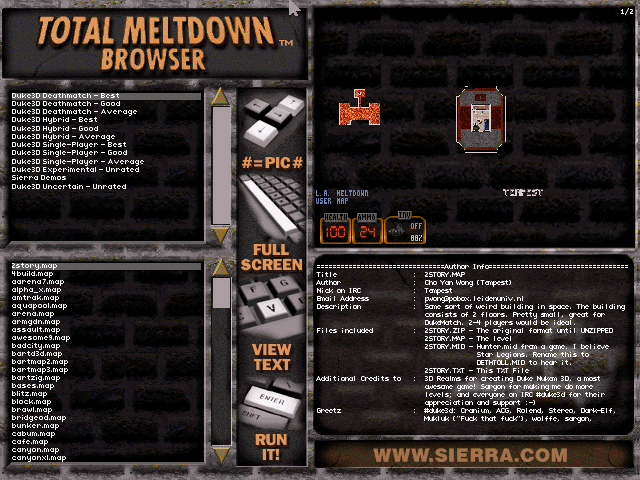 Title screen of Total Meltdown