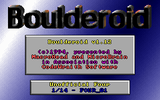 Title screen of Boulderoid