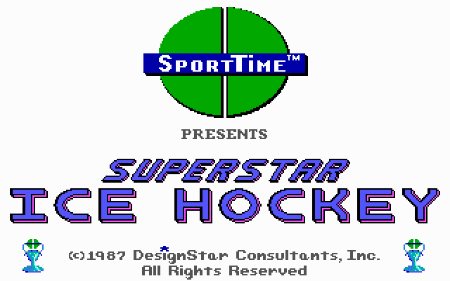 Title screen of Superstar Ice Hockey