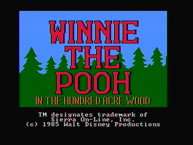 Title screen of Winnie the Pooh in the Hundred Acre Wood