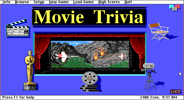 Title screen of Movies Trivia