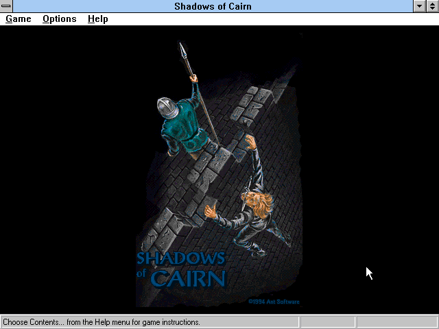 Title screen of Shadows of Cairn