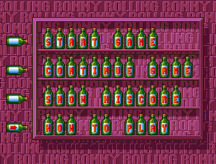 Title screen of Rolling Ronny