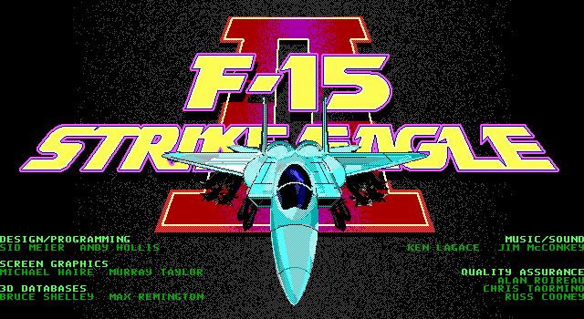 Title screen of F-15 Strike Eagle II (Deluxe Edition)