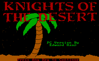 Title screen of Knights of the Desert: The North African Campaign of 1941-43