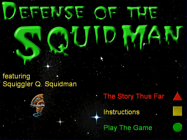 Title screen of Defense of the Squid Man