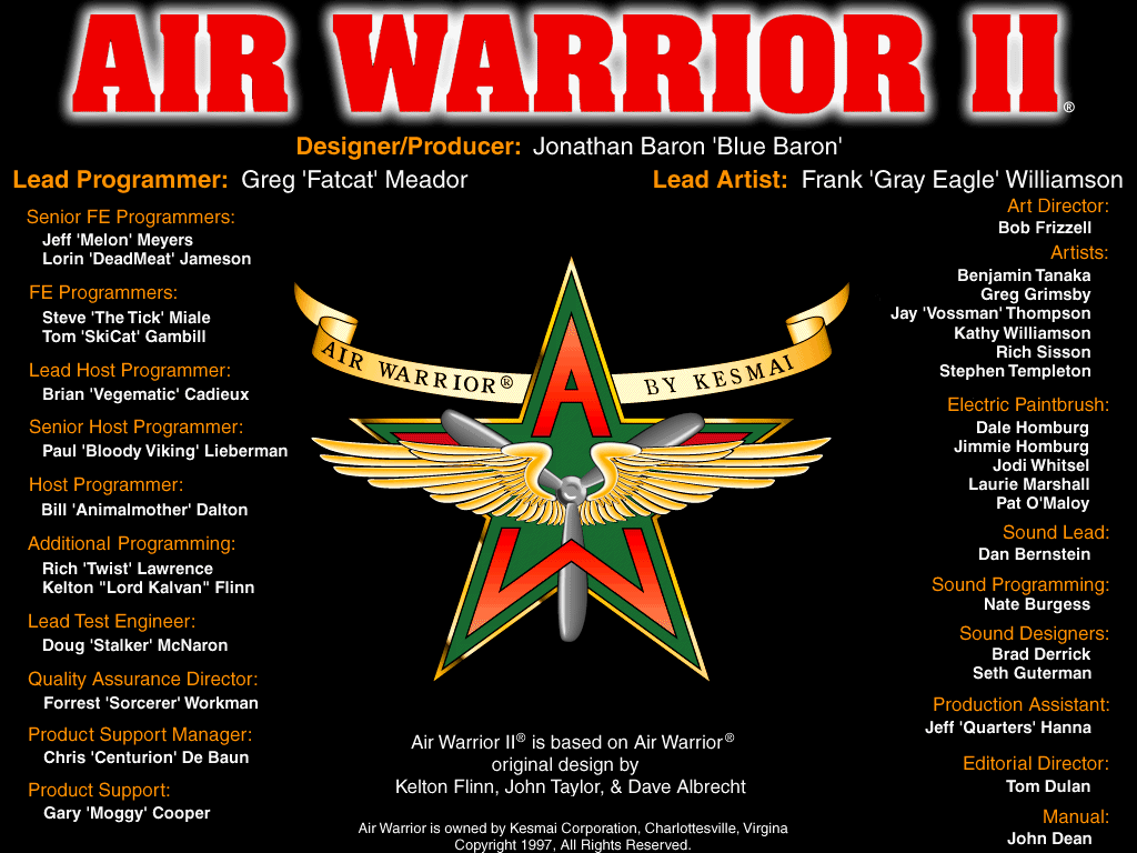 Title screen of Air Warrior II