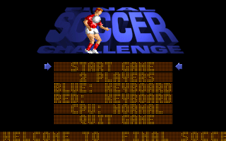 Title screen of Final Soccer Challenge