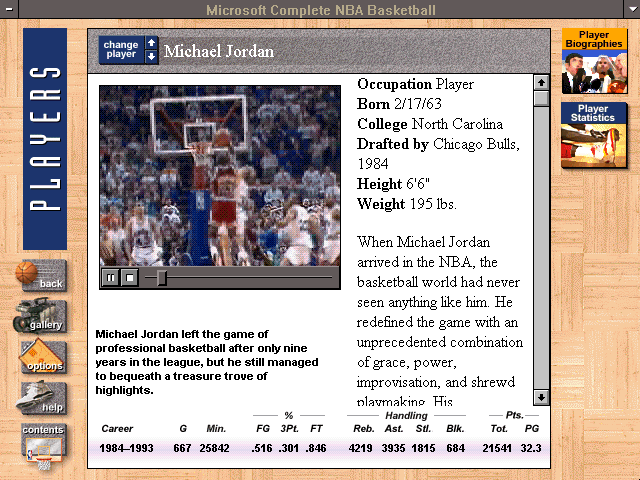 Gameplay of Microsoft Complete NBA Basketball Guide '94-'95