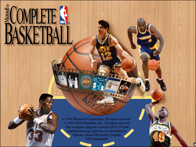 Title screen of Microsoft Complete NBA Basketball Guide '94-'95