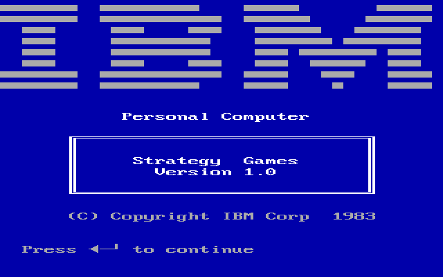 Title screen of Strategy Games