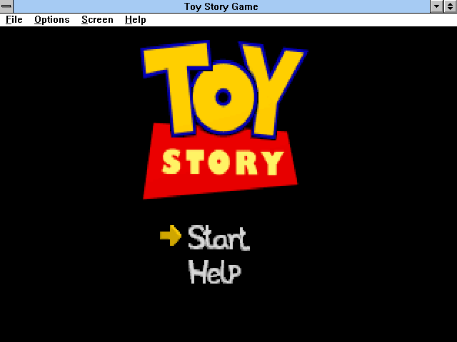 Title screen of Disney's Toy Story