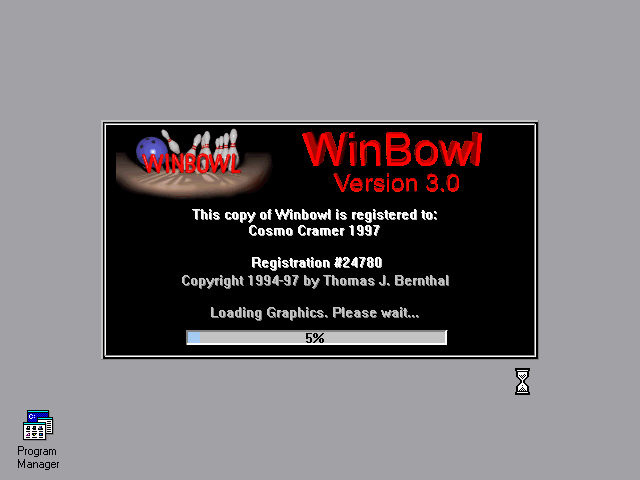 Title screen of WinBowl
