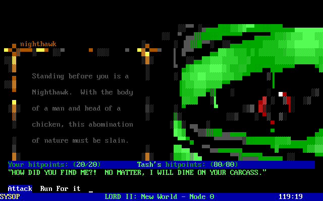 Title screen of Legend of the Red Dragon II: New World