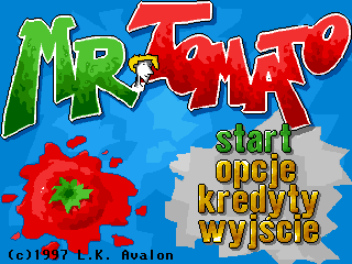 Title screen of Mr. Tomato
