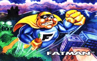 Title screen of Fatman: The Caped Consumer