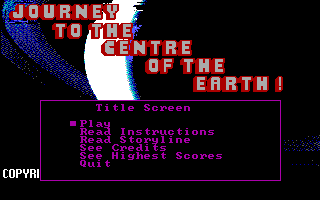 Title screen of Journey to the Center of the Earth!