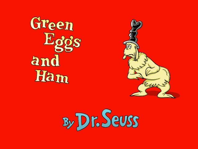 Title screen of Green Eggs and Ham