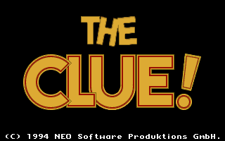 Title screen of The Clue!