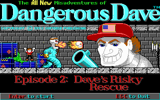 Title screen of Dangerous Dave's Risky Rescue