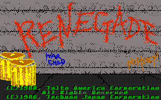Title screen of Renegade