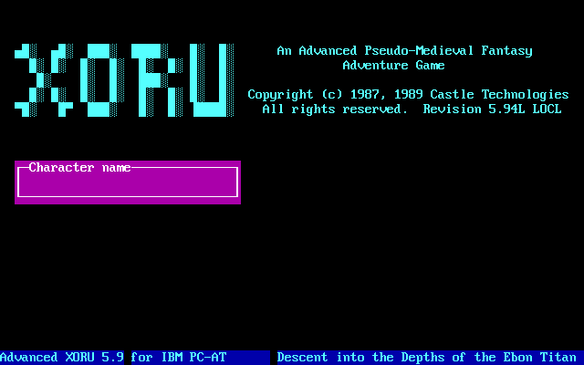 Title screen of Advanced Xoru