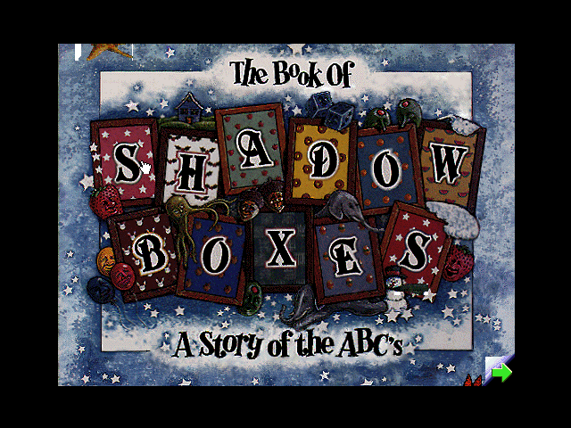 Title screen of The Book of Shadowboxes