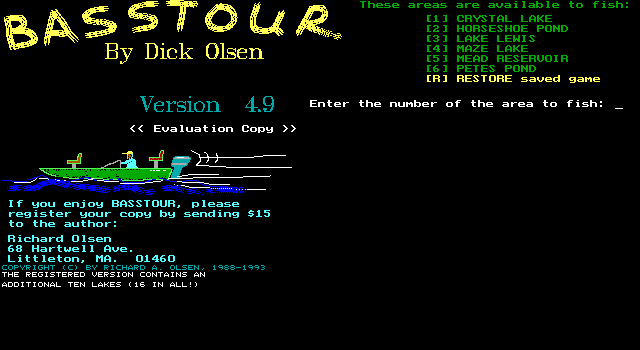 Title screen of BassTour