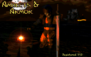 Title screen of Amulets & Armor