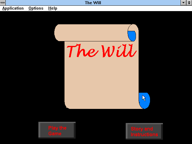 Title screen of The Will