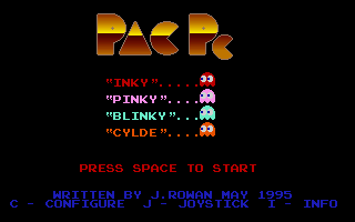 Title screen of Pac PC