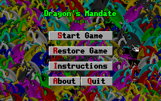 Title screen of Dragon's Mandate