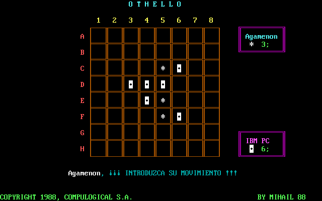 Gameplay of Othello (1988)
