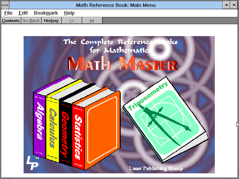 Title screen of Math Master