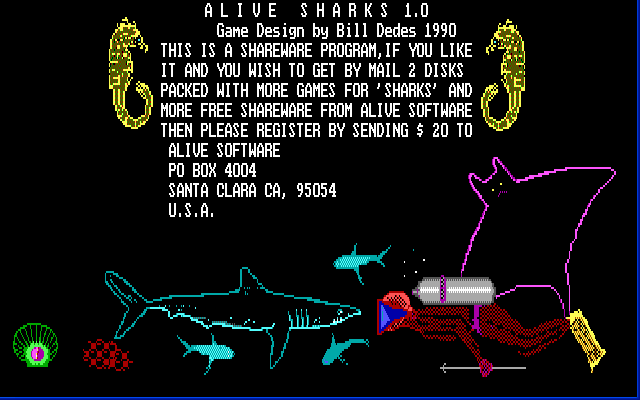Title screen of Alive Sharks