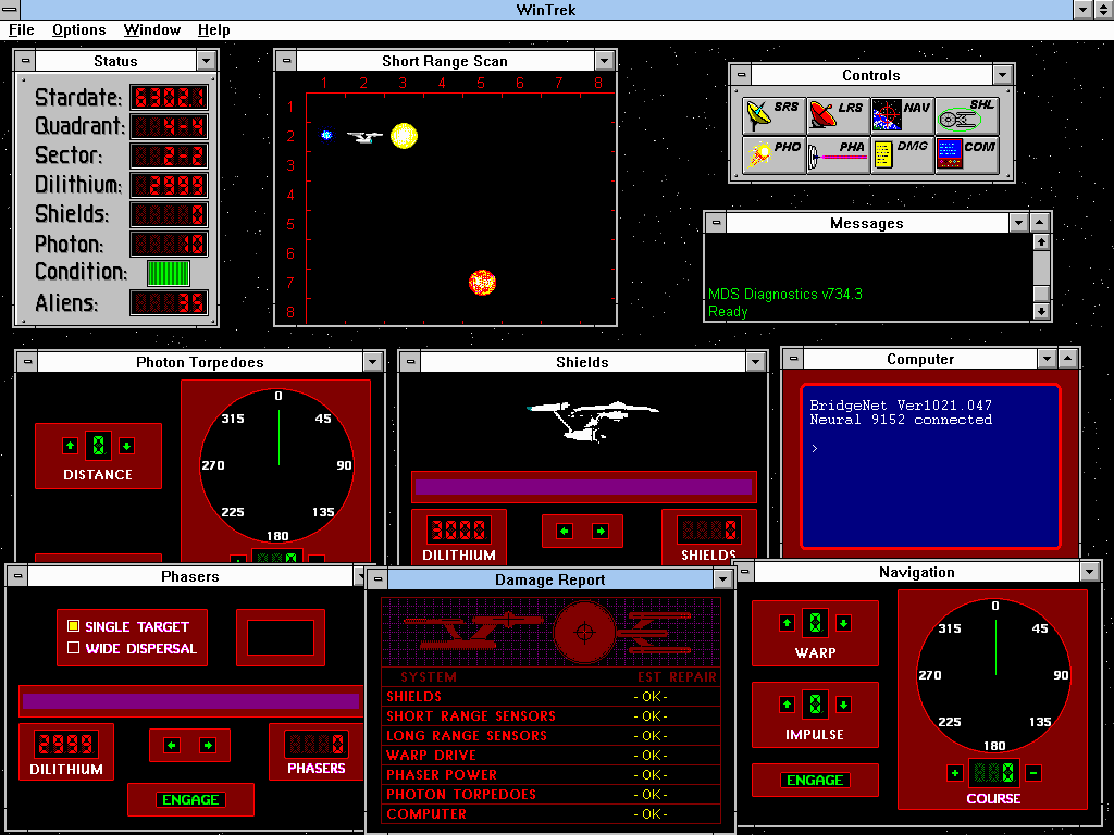 Gameplay of WinTrek