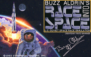 Title screen of Buzz Aldrin's Race into Space