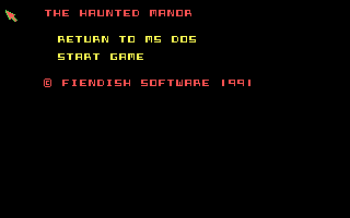 Title screen of The Haunted Manor