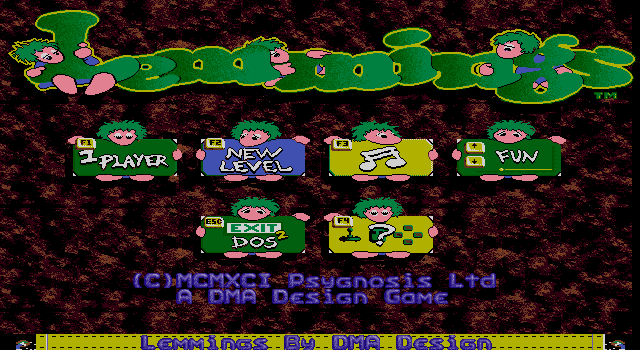 Title screen of Lemmings
