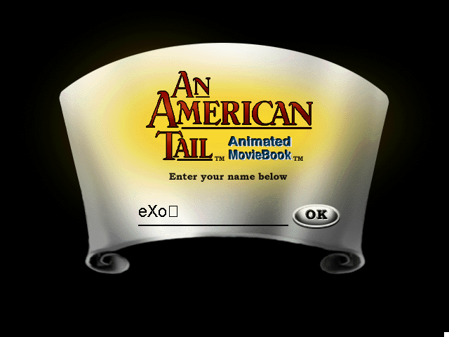 Title screen of An American Tail: Animated MovieBook