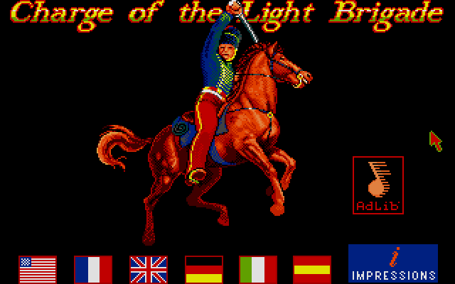 Title screen of The Charge of the Light Brigade